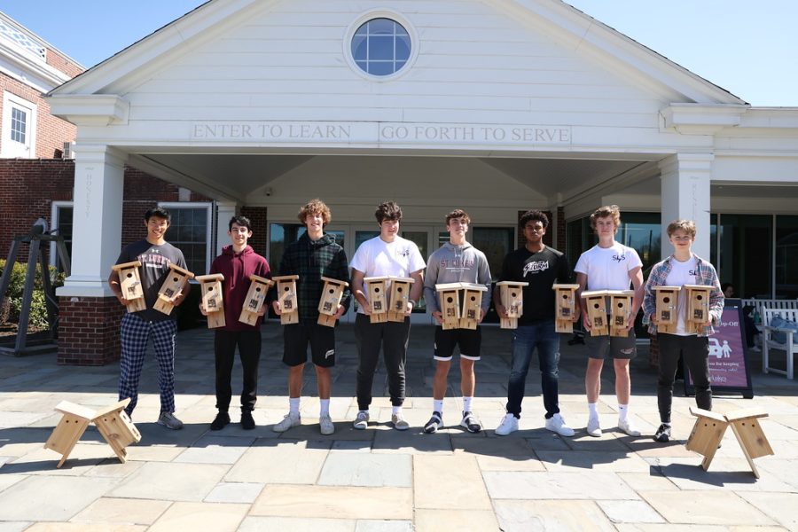 Building for Nonprofits completed birdhouses for Darien Land Trust